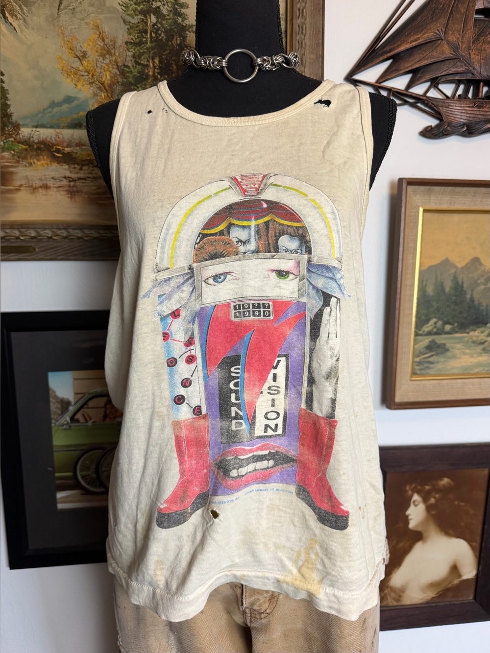 Rare David Bowie - Original Sound & Vision Tour 1990  Vintage Tank Top Men's M